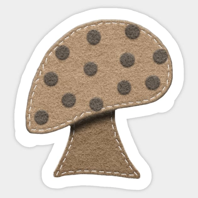 Brown Dotted Mushroom | Felt Look | Cherie's Art(c)2020 Sticker by CheriesArt